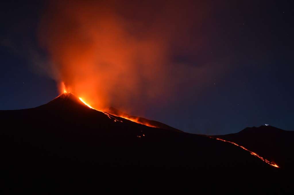 Mount Etna erupting