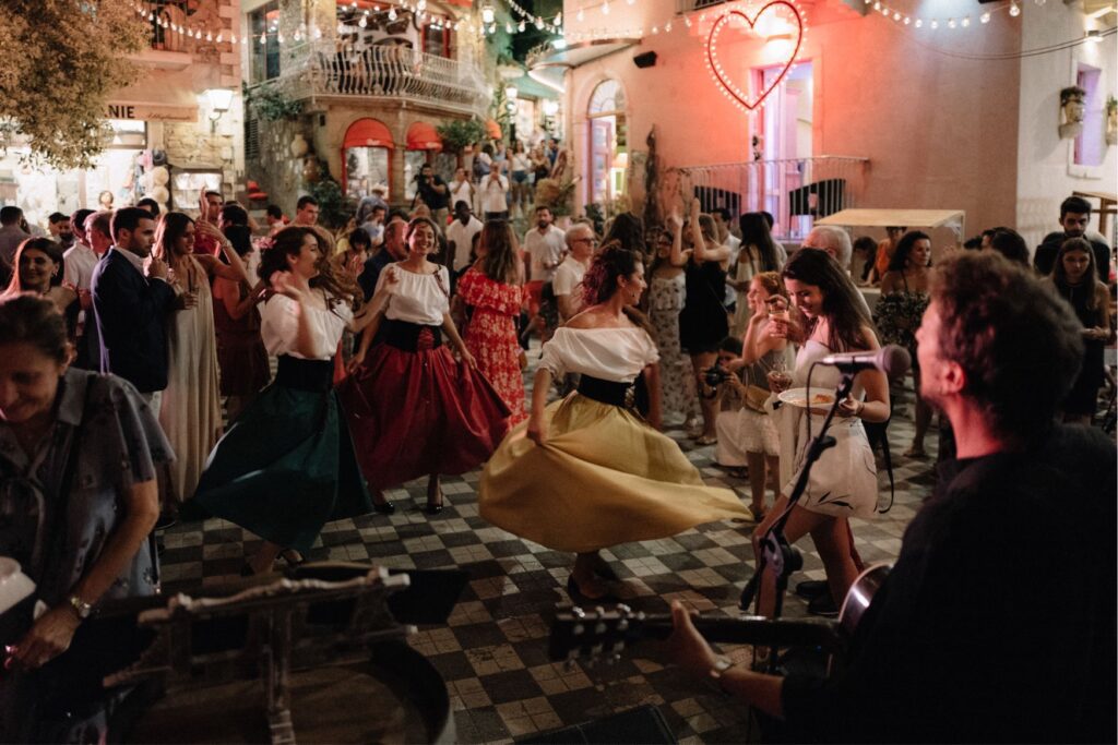 Wedding party in Castelmola Sicily