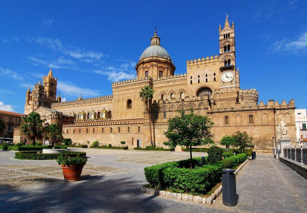 View of the Palermo cathedral from outside