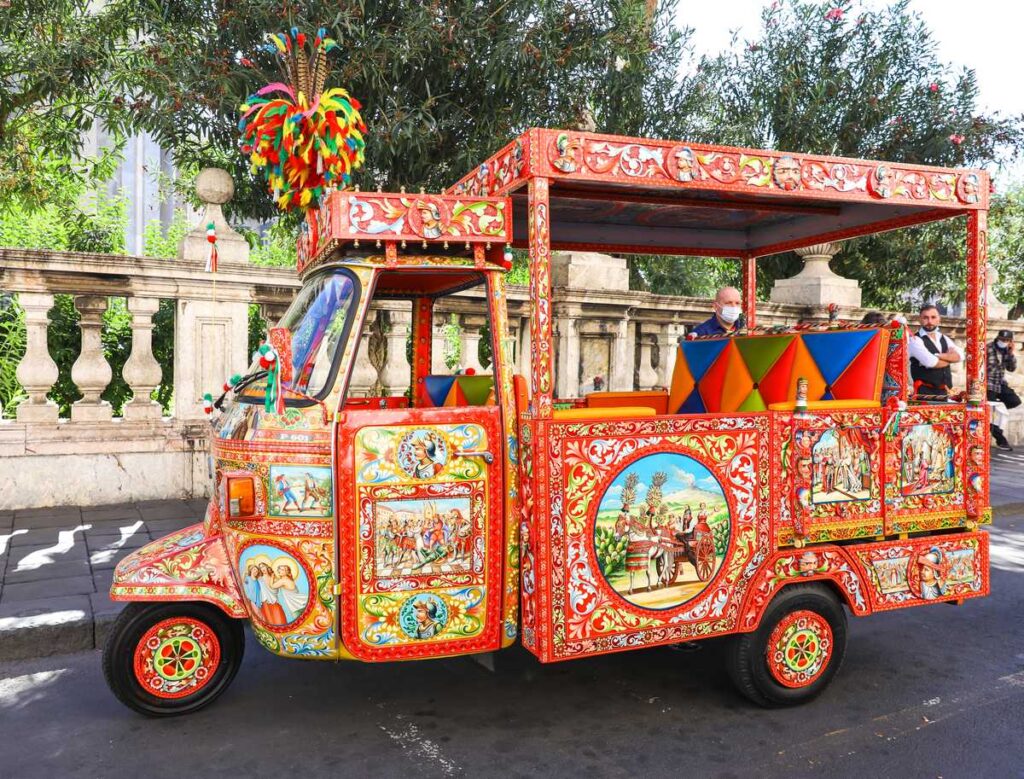 Ape car with Sicilian cart design