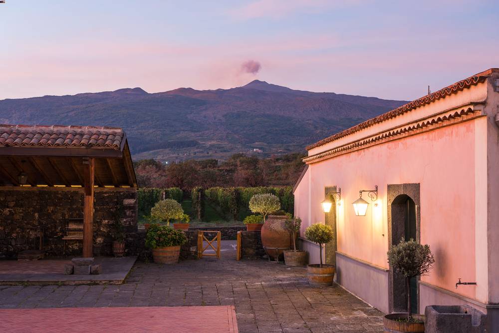 Cottanera Winery Sicily with Etna in background