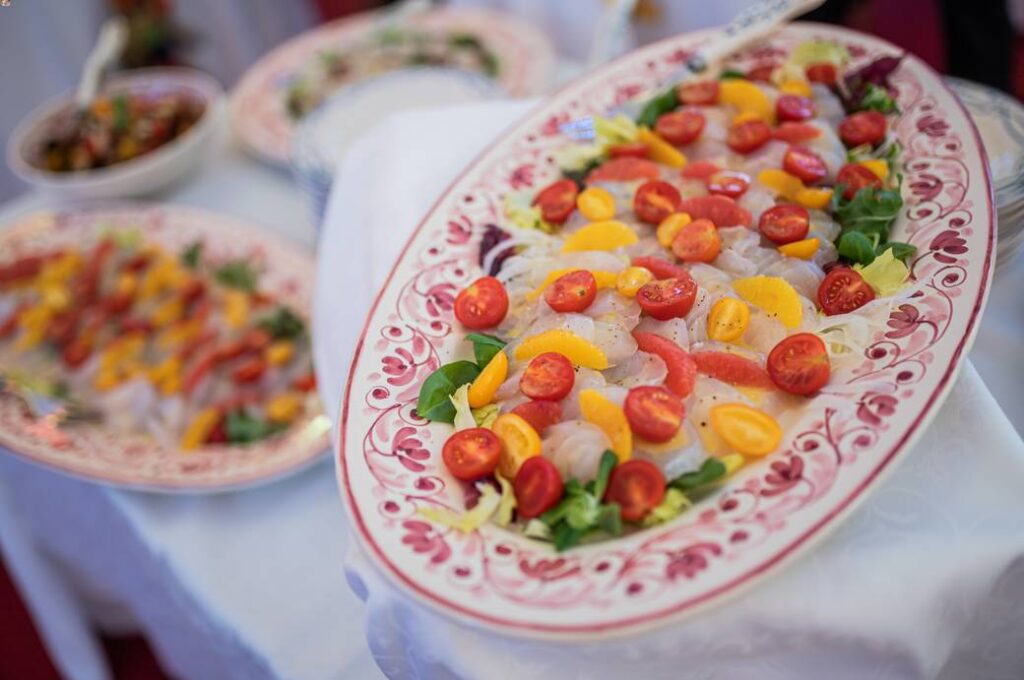 Fish menu at wedding