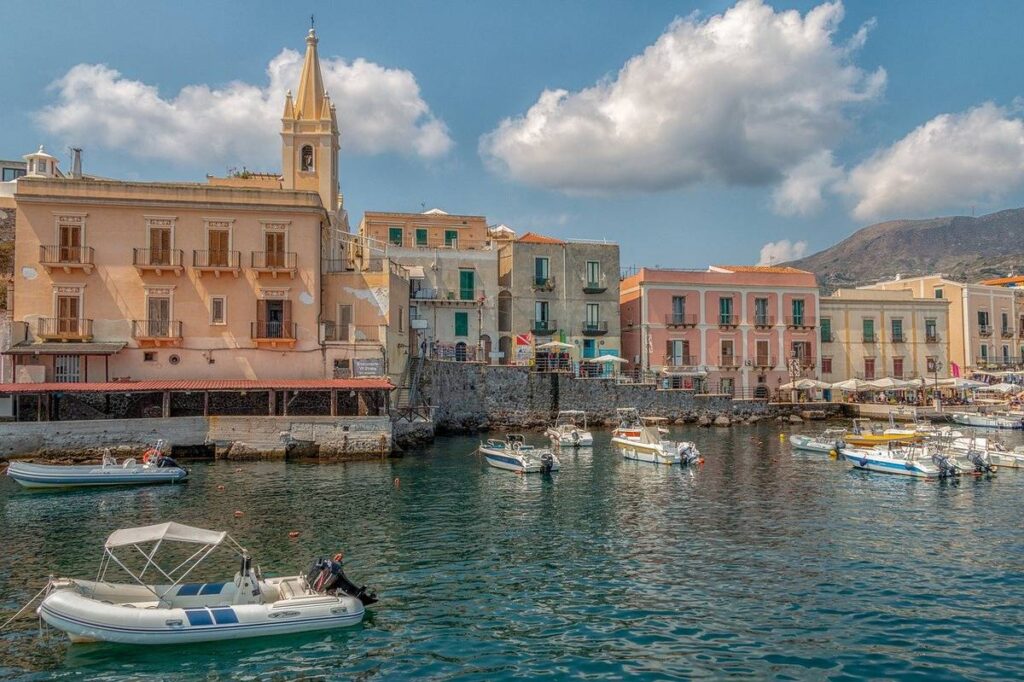 Lipari town in Sicily