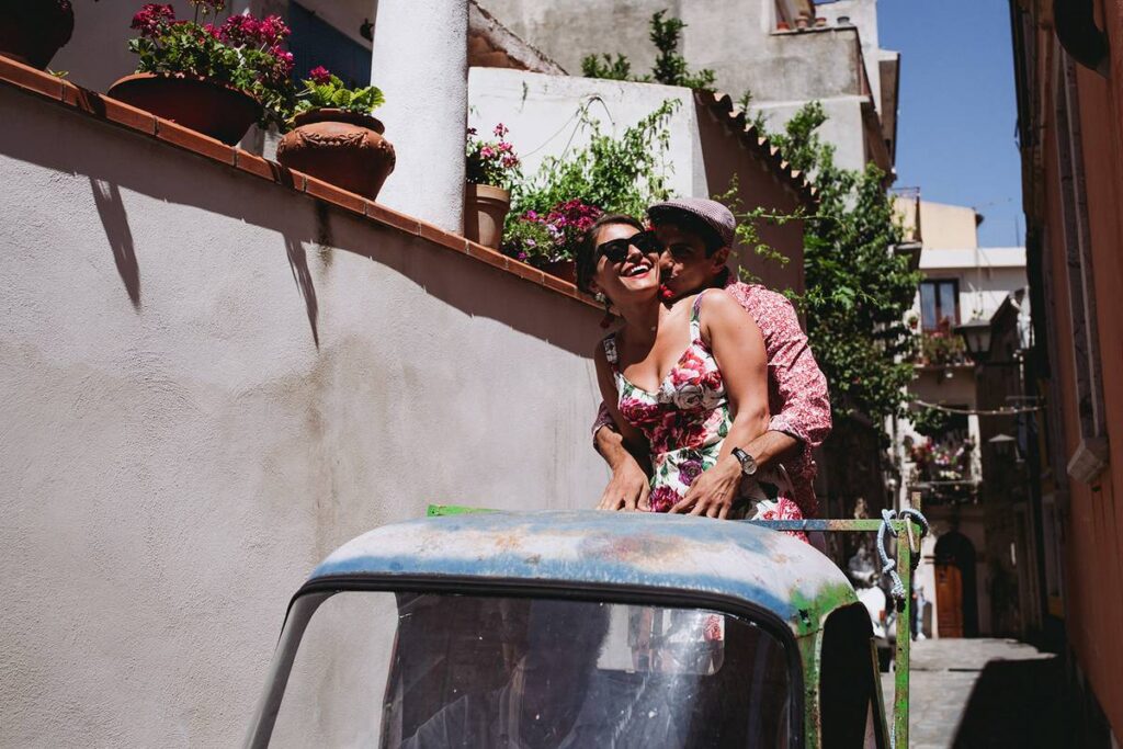 Guests enjoying the wedding in Taormina