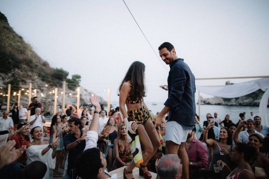 Pre-wedding party at Taormina beach